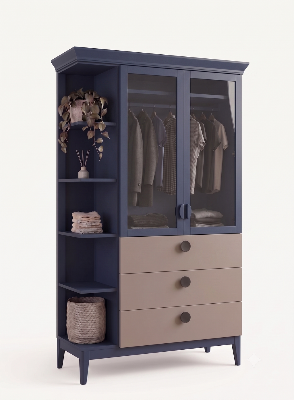 Navy & Linen Wardrobe
