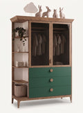 Forest Green & Oak Wardrobe