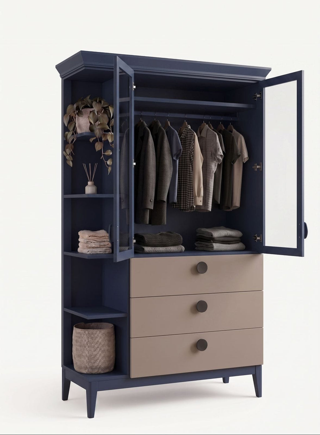 Navy & Linen Wardrobe