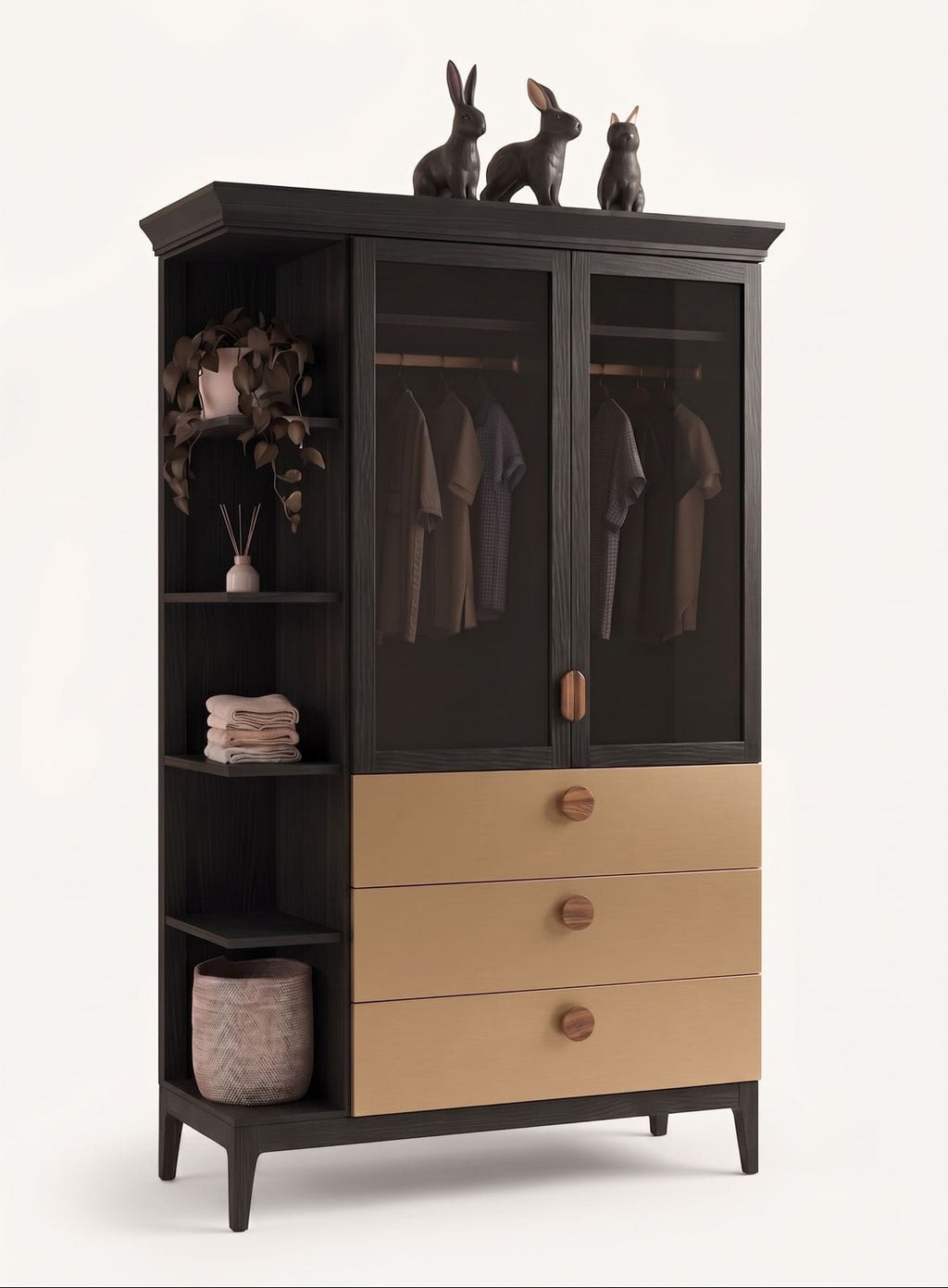 Midnight Black & Camel Wardrobe