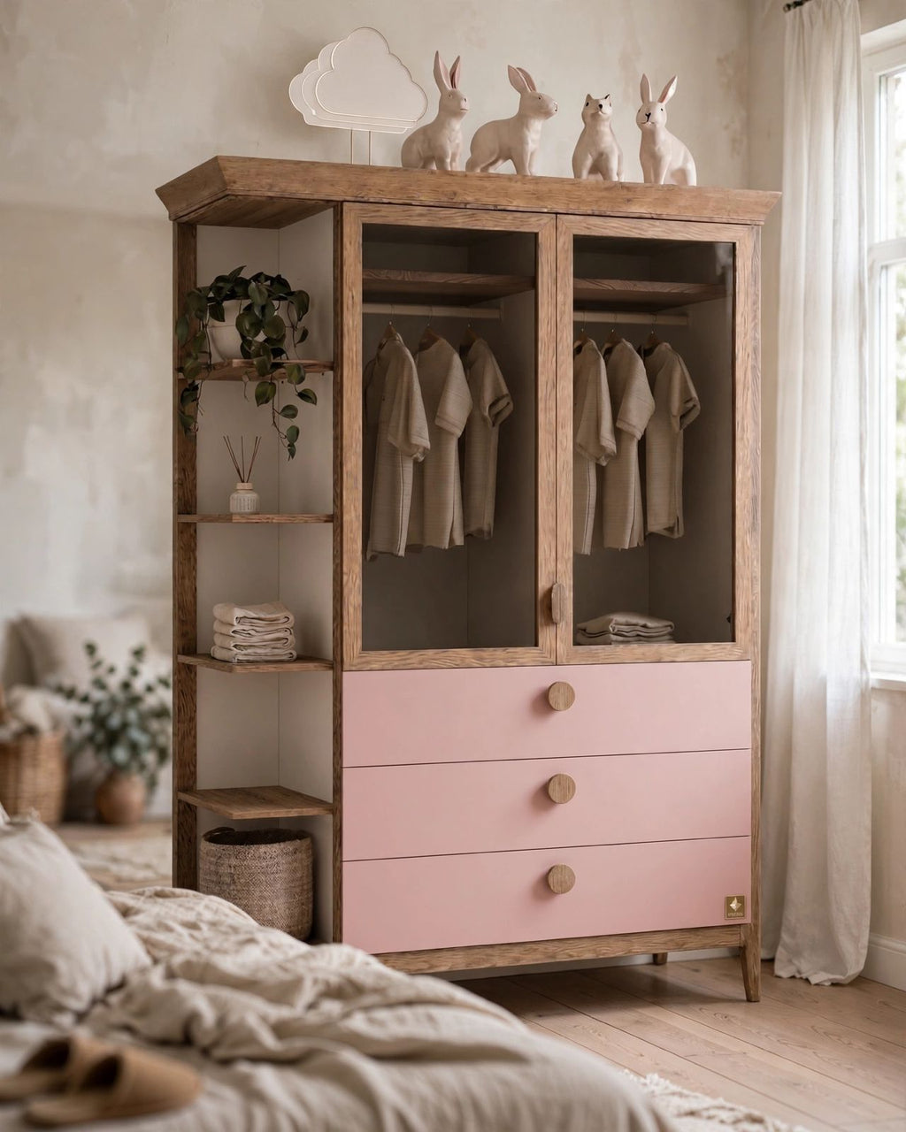 Dusty Rose & Oak Wardrobe