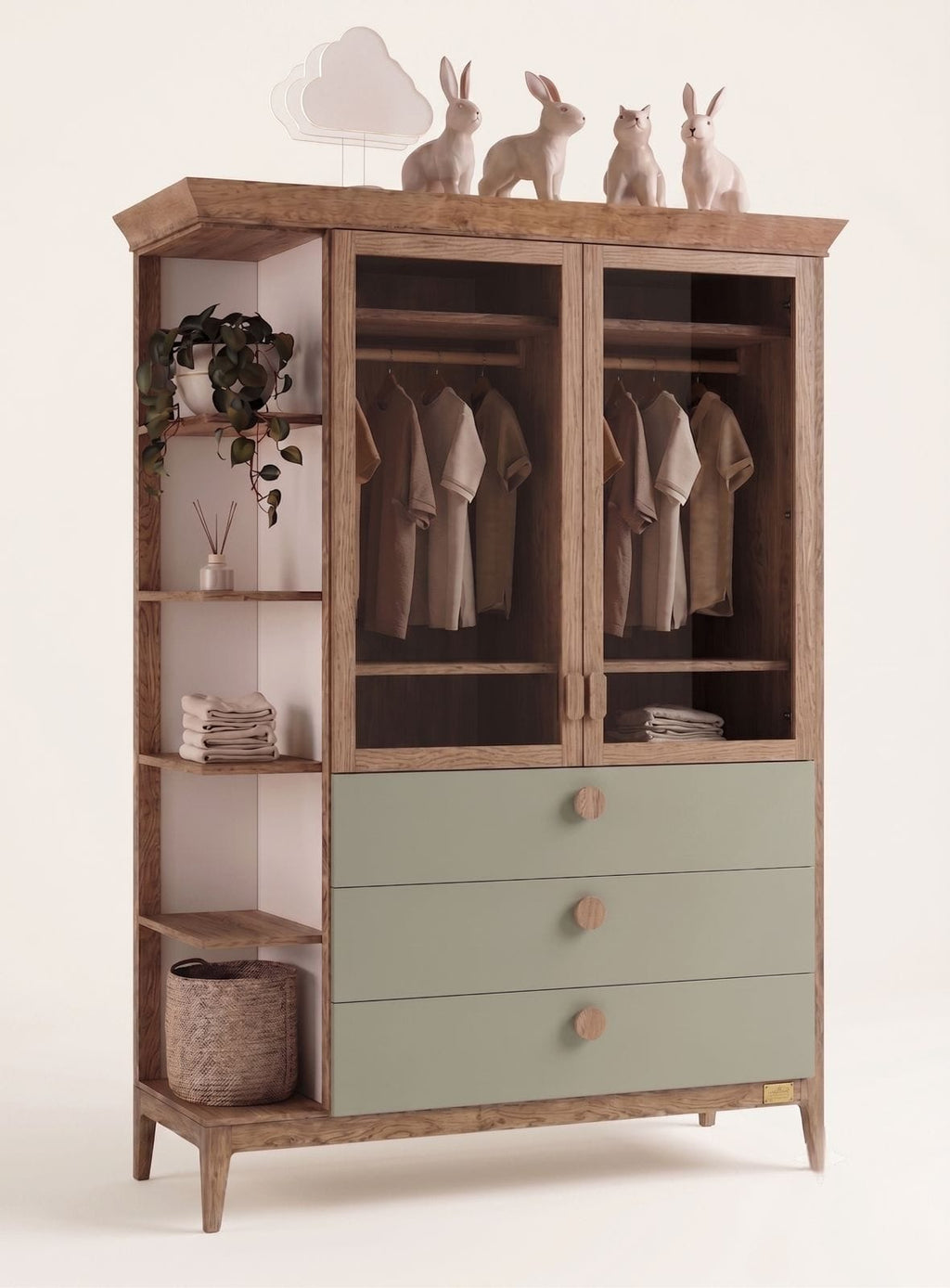 Sage Green & Oak Wardrobe