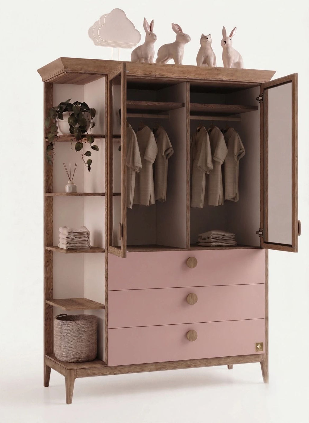 Dusty Rose & Oak Wardrobe