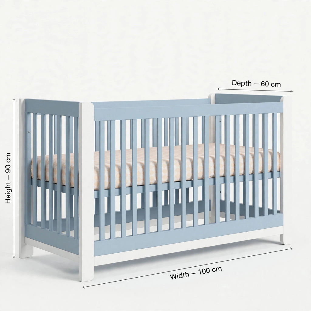 serenity Blue & White crib