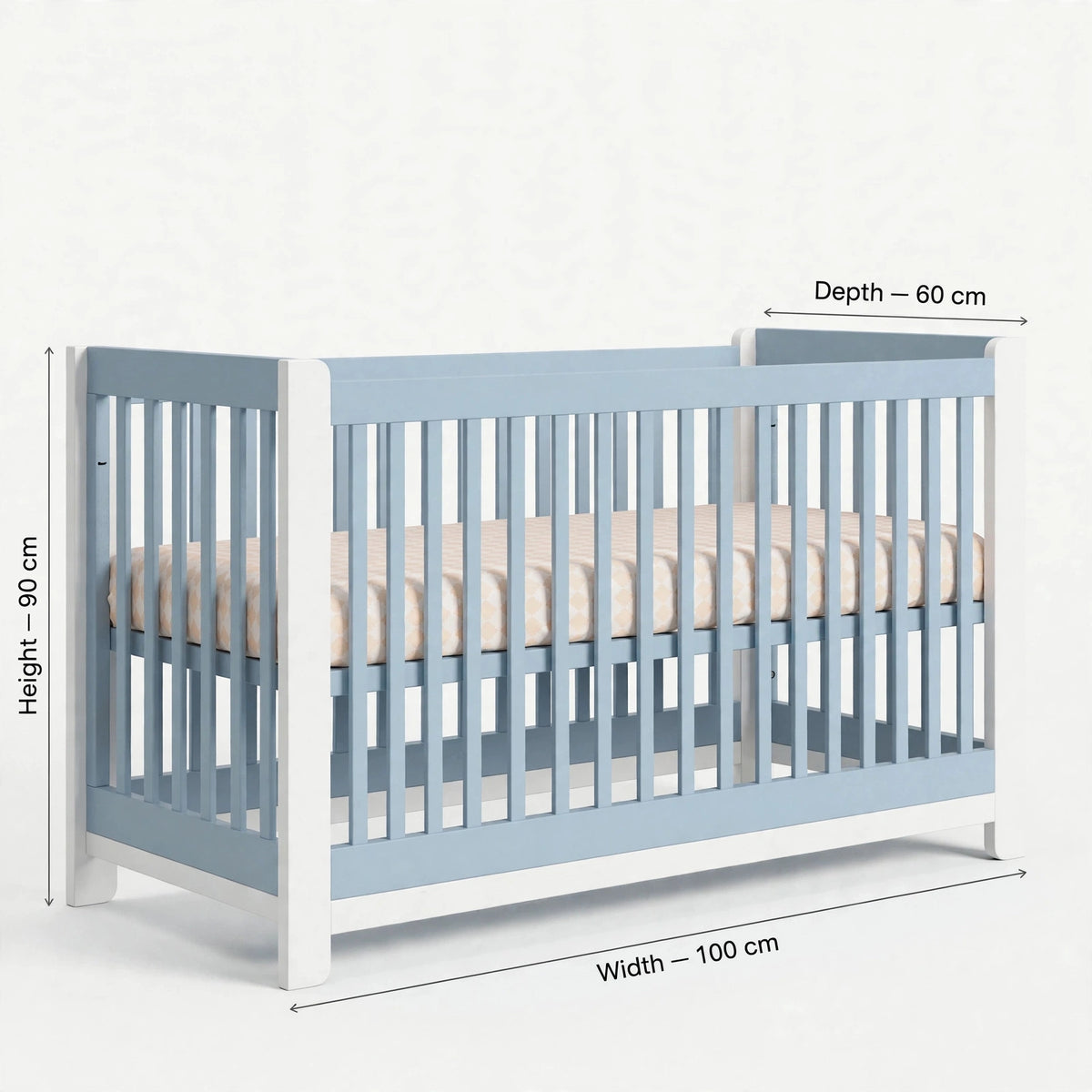 serenity Blue & White crib
