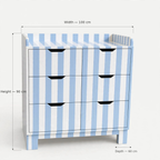 blue&white changing table