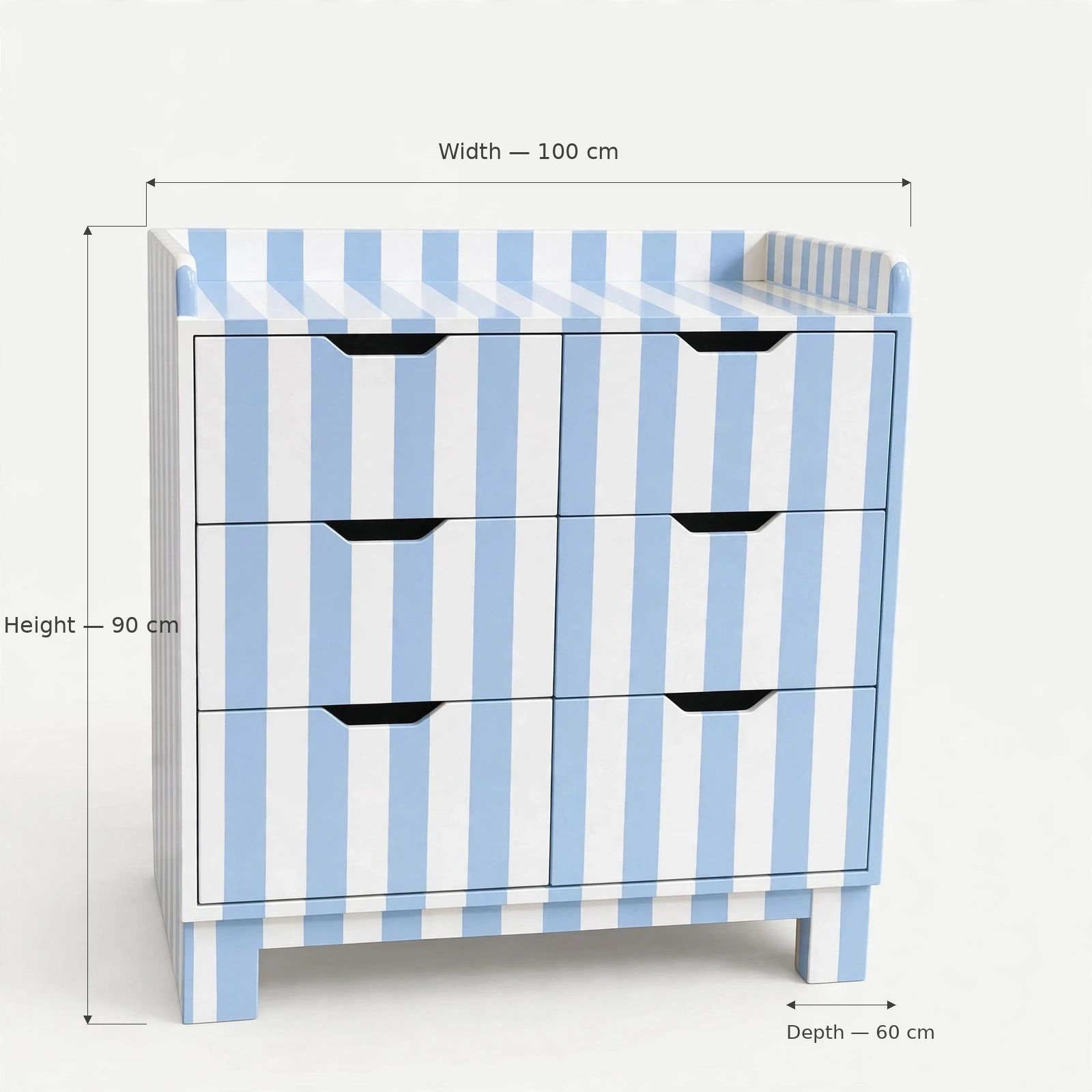 blue&white changing table