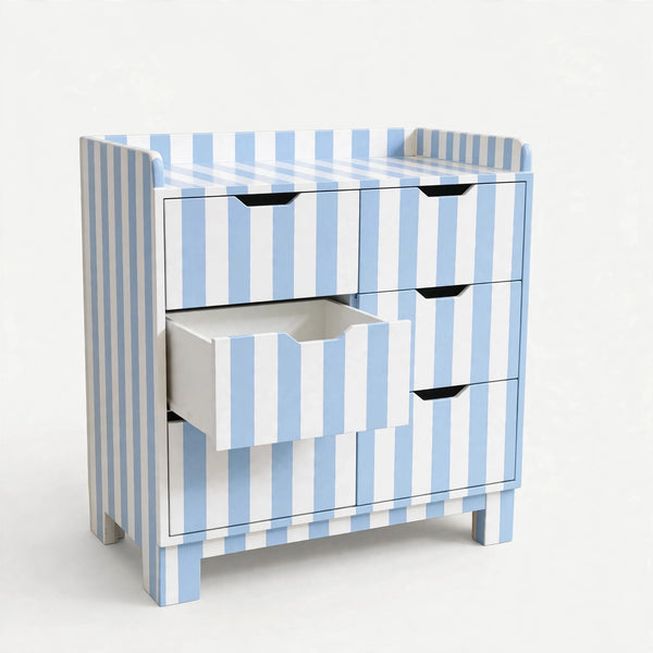 blue&white changing table