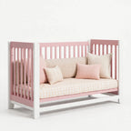 Dusty Rose & White crib