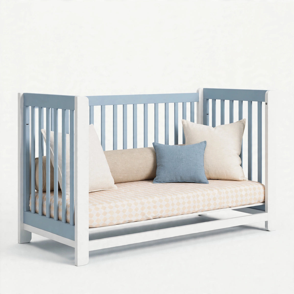 serenity Blue & White crib