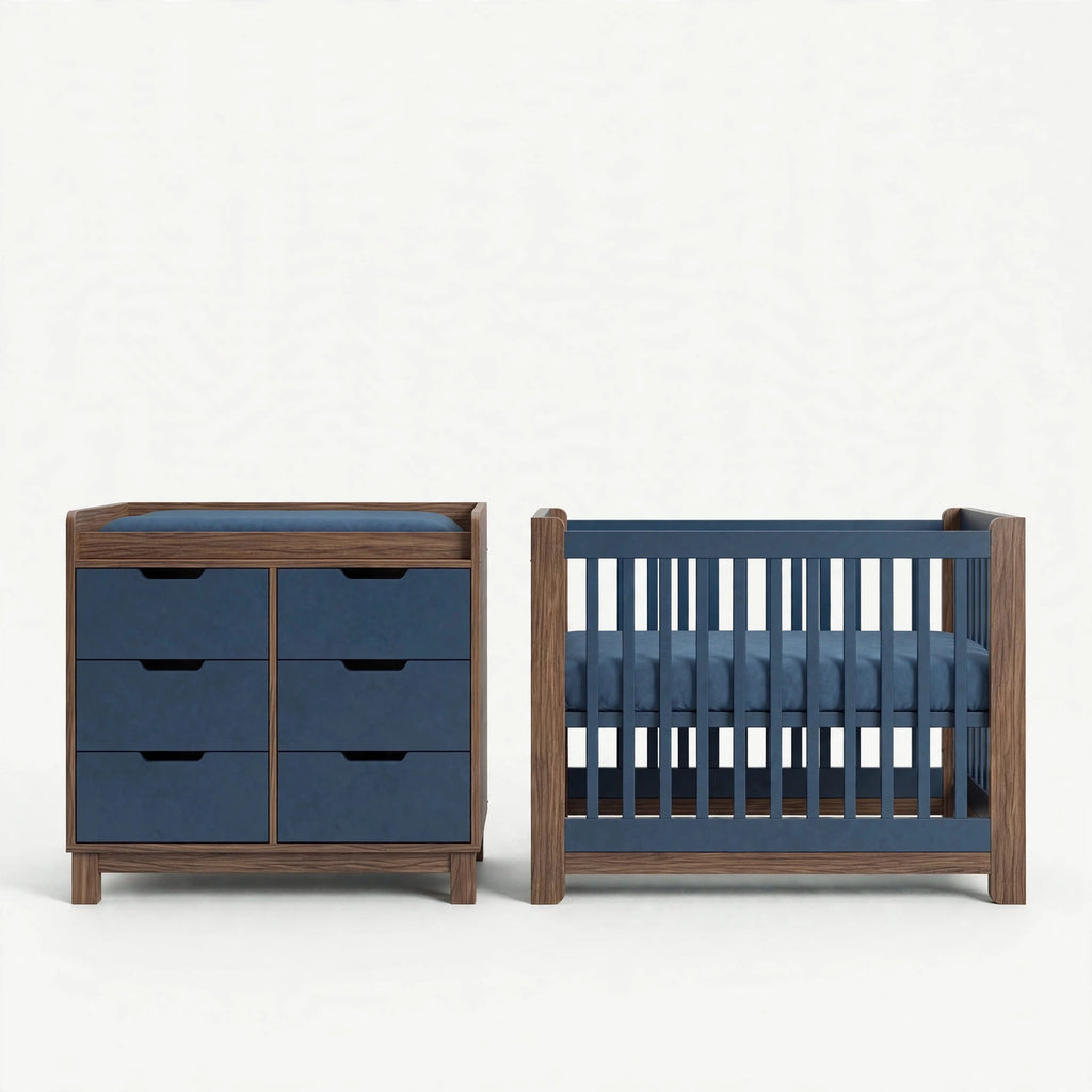 Nursery Combo — Navy Blue & Walnut