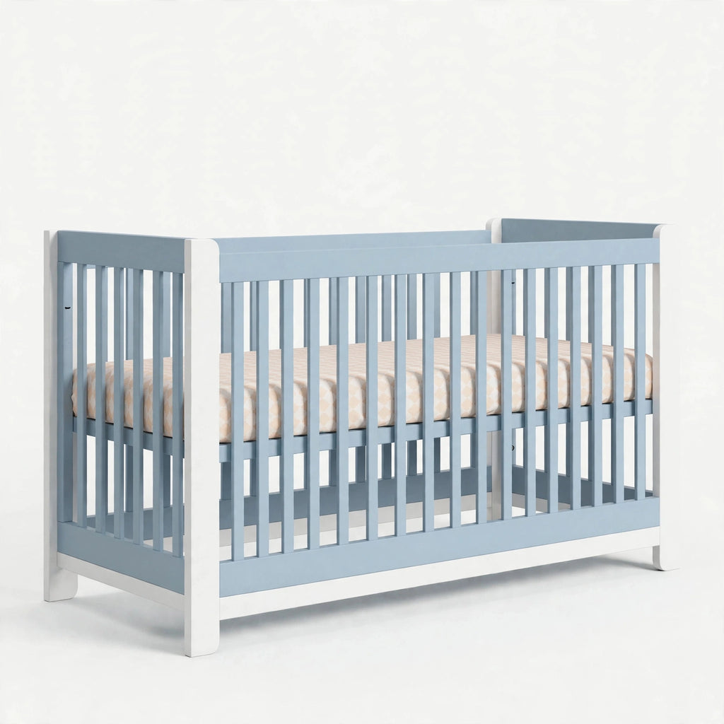serenity Blue & White crib