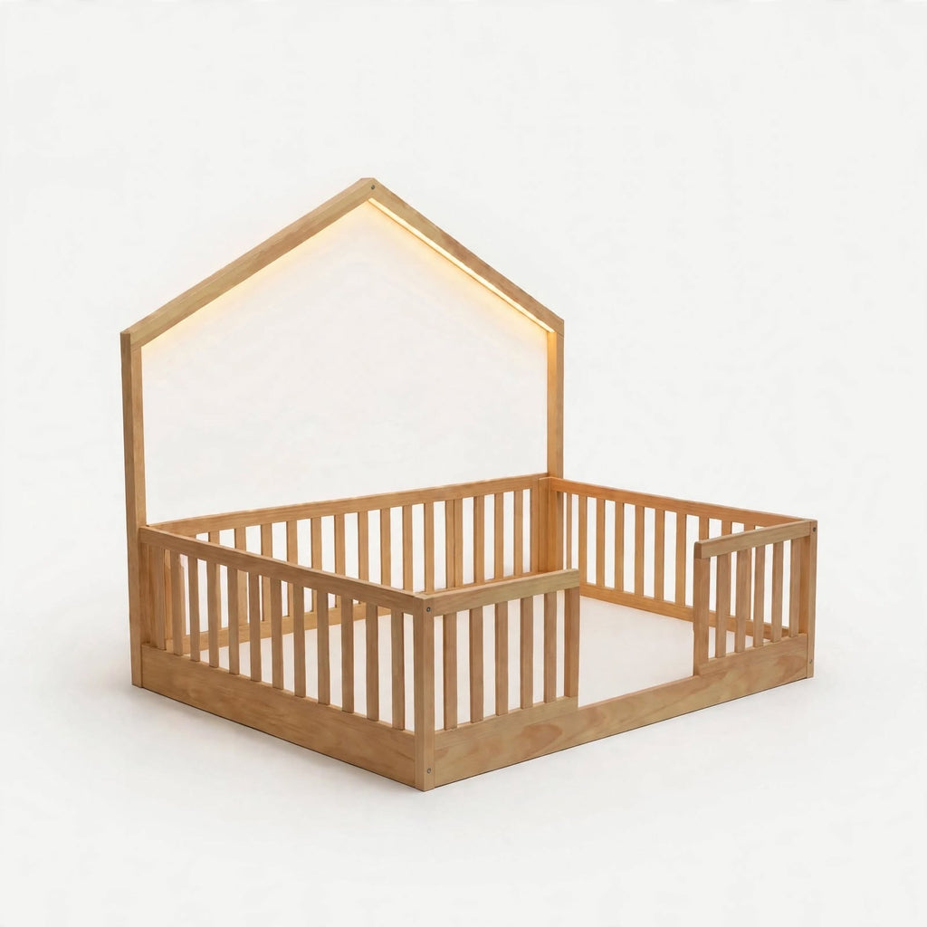 Wooden Montessori Bed with Light