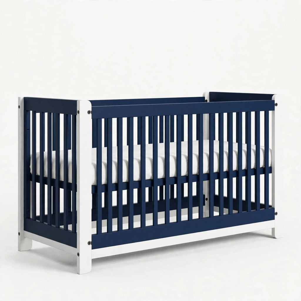 The Navy & white Crib