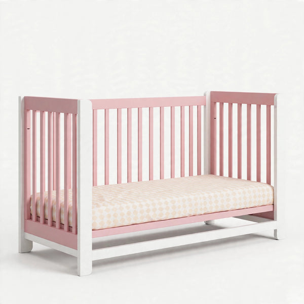 Dusty Rose & White crib