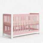 Dusty Rose & White crib