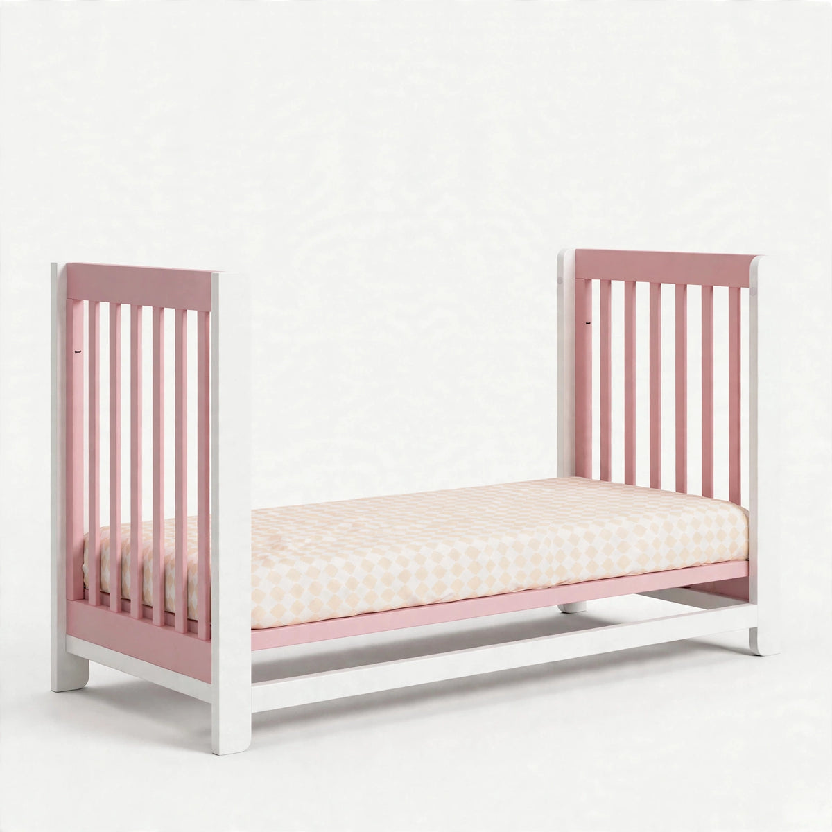 Dusty Rose & White crib